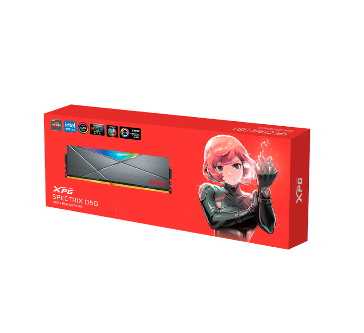 Adata XPG AX4U360016G18I DT50 (16 X 2) 32GB DDR4 RGB Desktop Memory Dual Color Box (Grey)