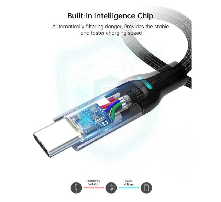 Choetech PD100W USB-C to USB-C Nylon Cable 1.8m (XCC-1002) Gray