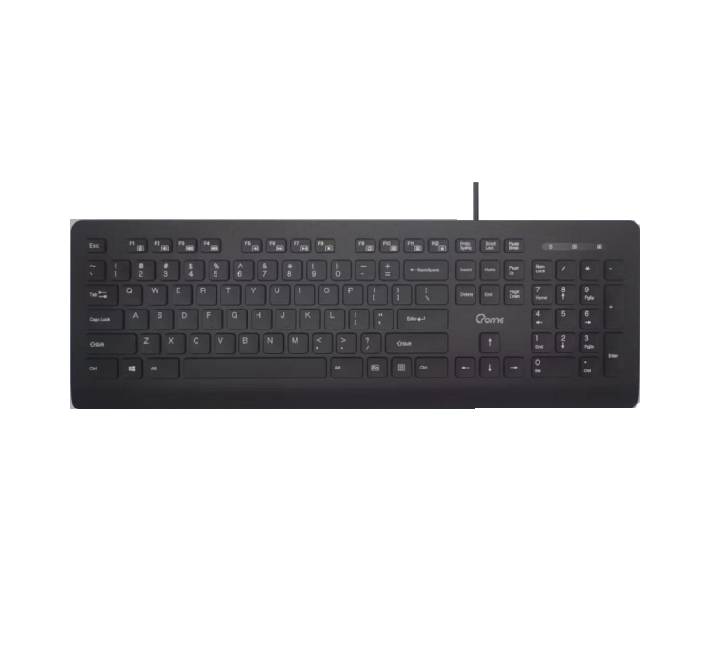 Crome CK191U wired office keyboard in matte black, top view layout.