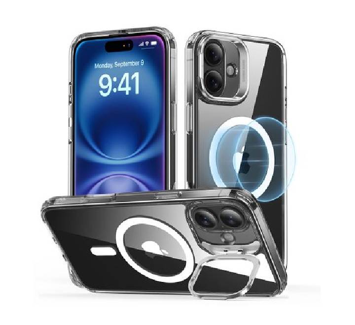 ESR Classic Hybrid Clear Case With Stash Stand Halolock For iPhone 16