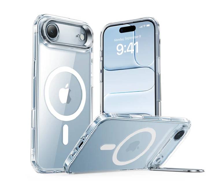 ESR Classic Hybrid Magnetic Case (Camera Control,Stash Stand) Compatible With iPhone 17 Air (Clear)