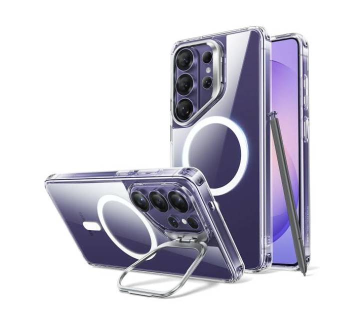 ESR Classic Hybrid Stash Stand Case (HaloLock) For Samsung S26 Ultra (Clear)