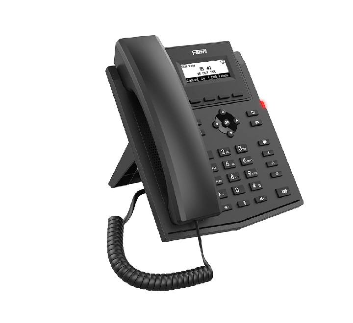Fanvil X301P corporate IP phone installed on an office desk at a 45-degree angle for business communication in Yangon.