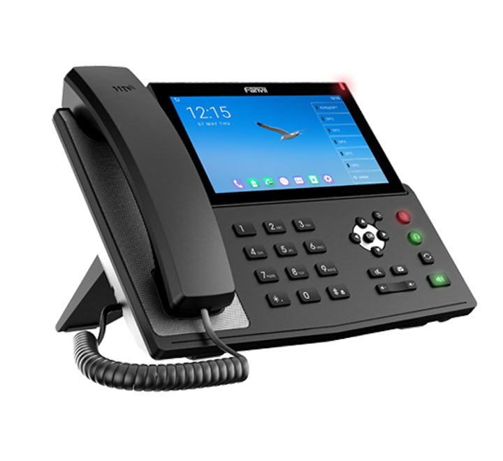 Front panel profile of the Fanvil X7A smart touch IP phone showing its integrated virtual menu interface and 112 digital DSS key profiles in Yangon.