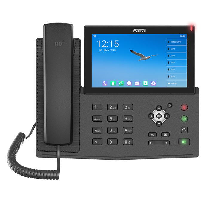 Fanvil X7A Smart Android IP Phone featuring 7-inch touch screen console and Android 9.0 operating system. Original business hardware at the best price in Myanmar.
