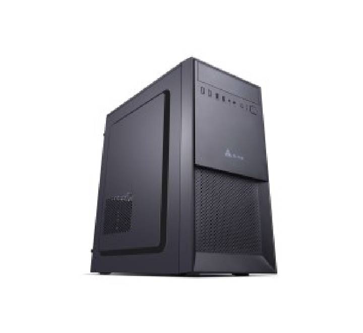 Golden Field Q25B ATX desktop computer casing with power supply, front view - budget PC case available in Myanmar.