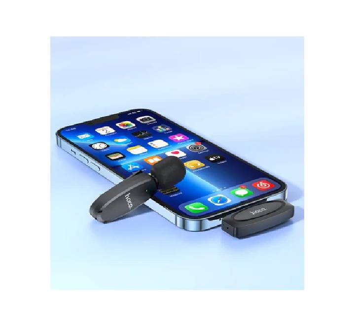 Hoco L15 iP Crystal lavalier wireless digital microphone (Black)