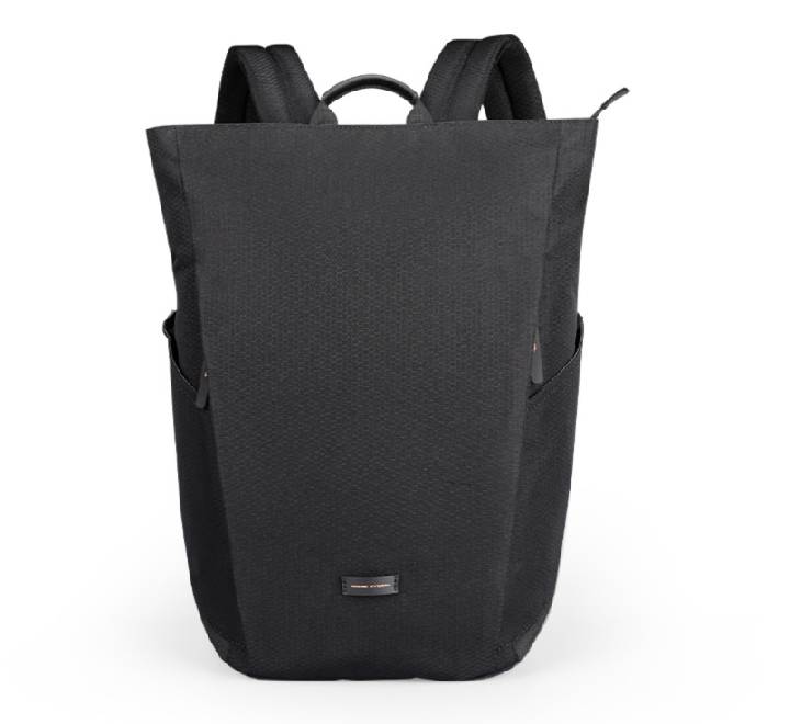 Mark Ryden MR4666 VersaTech Pro 15.6-inch Laptop Backpack in Classic Black showing its distinctive wide-opening inverted trapezoidal silhouette.