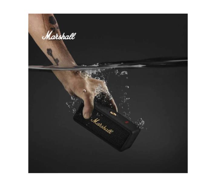 Marshall Emberton III Portable Bluetooth Speaker (Black and Brass)