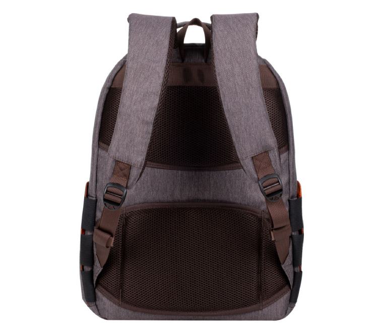 Hidden anti-theft back pocket of the Rivacase 7761 backpack for secure passport storage.