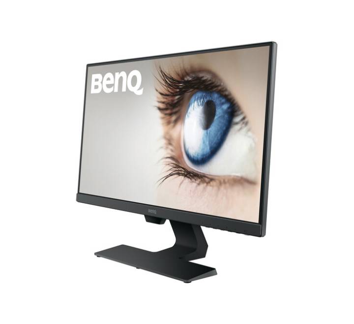 BenQ GW2480 24" ultra-slim bezel eye-care monitor styled on a modern office desk setup for productivity in Yangon.
