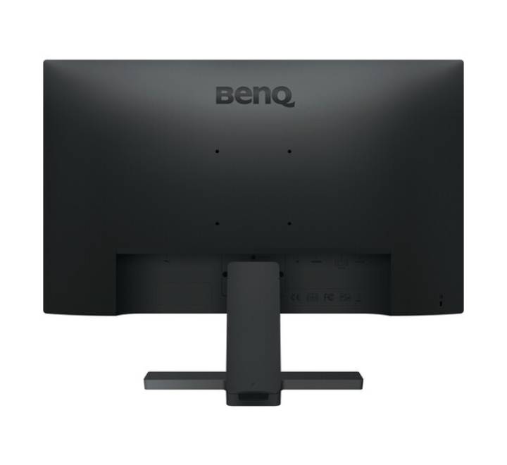 Rear view of BenQ GW2480 monitor highlighting the hidden cable management system, HDMI, DisplayPort, and VGA connection ports.