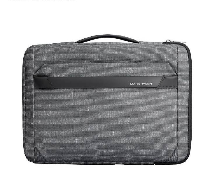 Mark Ryden MR19 Partner 15.6-inch business simple laptop case in tech grey, front view showing its slim profile and retractable handle.
