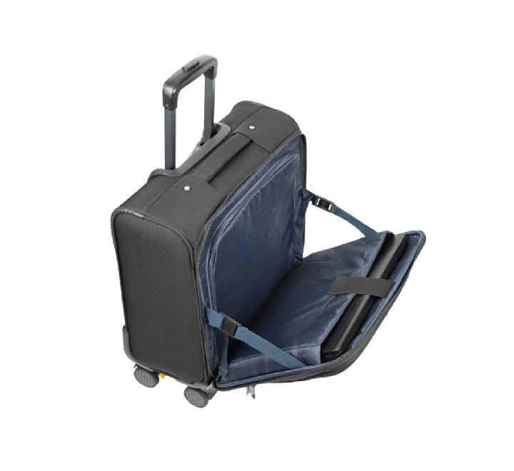 Padded laptop compartment of Rivacase 8481 ECO bag fitting 15.6 inch devices, made from recycled plastic bottles.