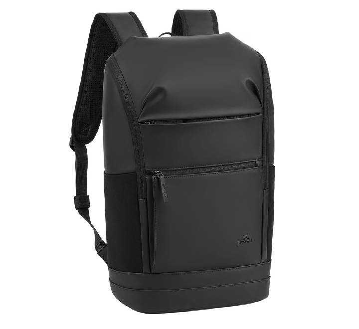Front view of the Rivacase 7856 Eden Eco 20L Urban Backpack in black, a premium waterproof laptop bag available at the best price in Myanmar.