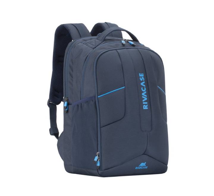 Internal view of Rivacase 7861 showing specialized section for a full-size keyboard and headset.