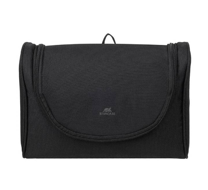 Rivacase 8407 black ECO travel hanging toiletry case, 4L capacity organizer for Myanmar travelers.