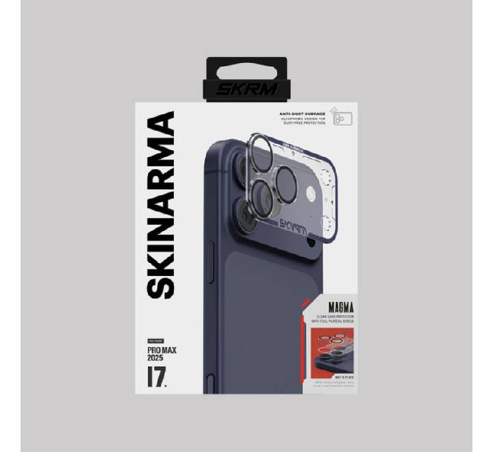Skinarma Magma Full Aluminium Matte Camera Lens Protector for iPhone 17 Pro Max (Blue)