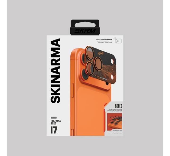 Skinarma Sonix Full Aluminium Camera Lens Protector for iPhone 17 Pro Max (Orange)