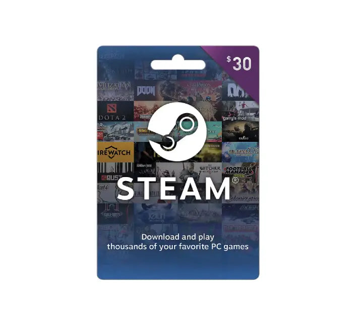 Steam Wallet Gift Card-$ 30 USD (US Region)