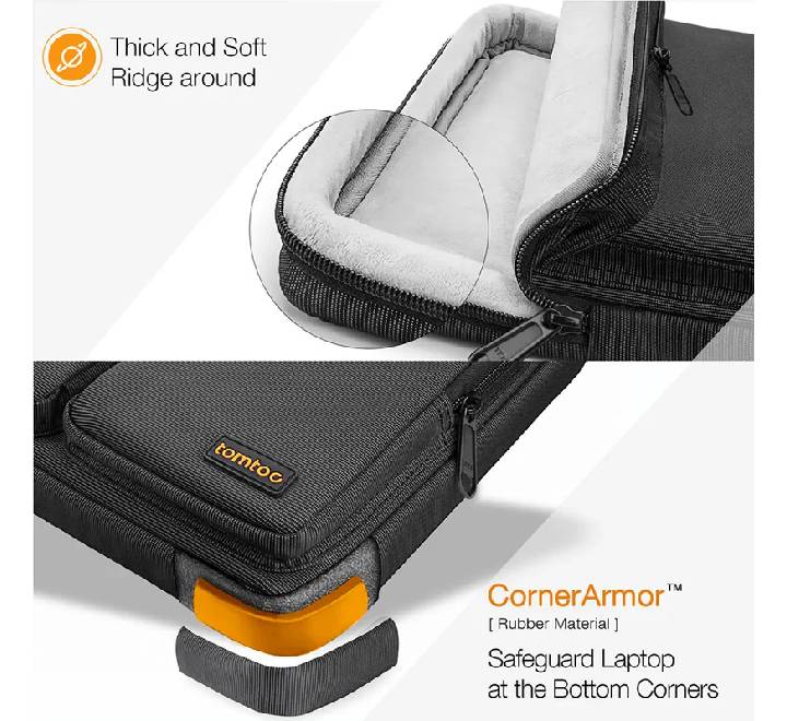 Tomtoc Defender-A42 Laptop Shoulder Bag for MacBook 13″ to 16″ (Black)