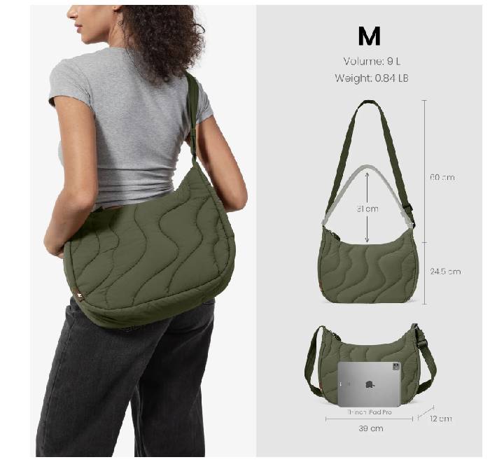 Tomtoc Terra-T34 Puffy Crossbody Bag (Greenlands / M Size)