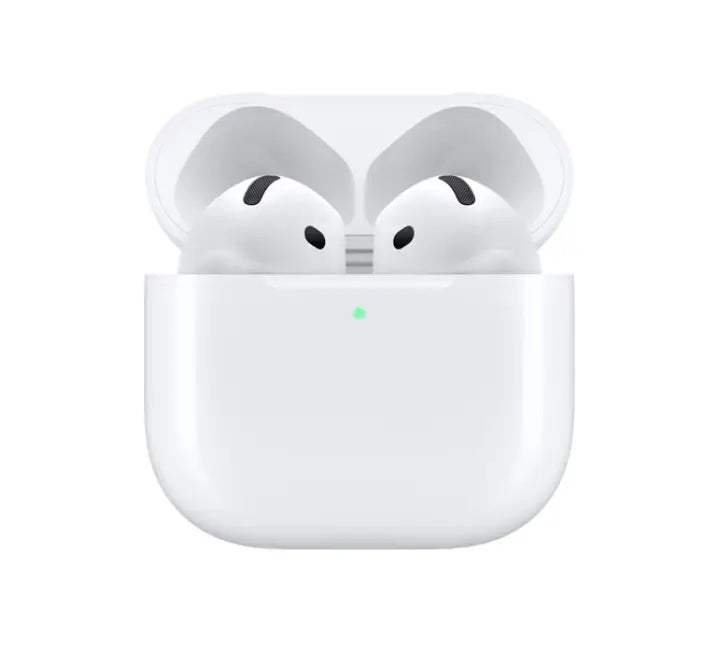 Close-up view of Apple AirPods 4 earbud showing refined ergonomic contour and stem