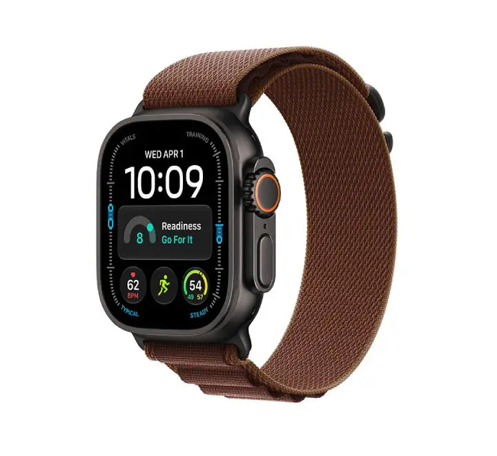 Apple Watch Ultra 4 49mm worn on the wrist during outdoor trail running with dual-frequency GPS elevation metrics