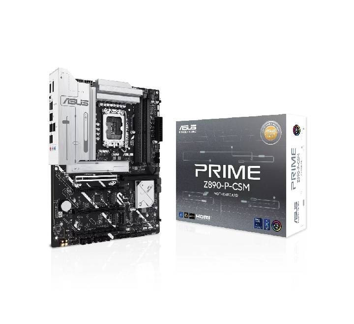 Close-up view of the LGA1851 socket and VRM architecture on the ASUS Prime Z890-P CSM motherboard