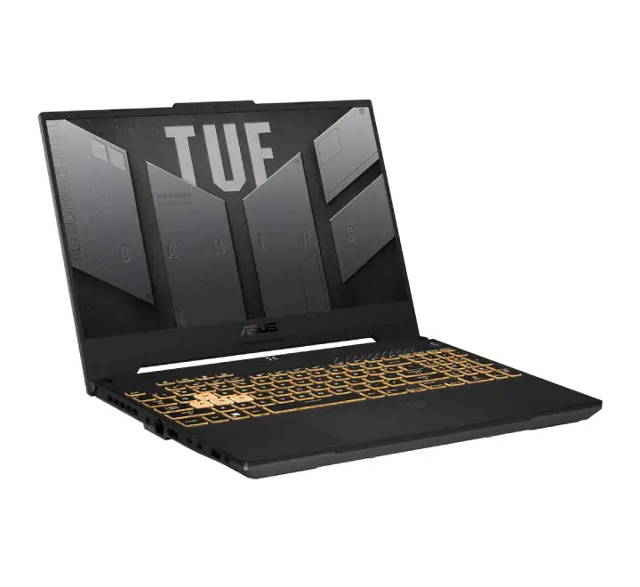 Top view of the 2024 ASUS TUF Gaming A15 redesigned chassis with laser-sculpted logo