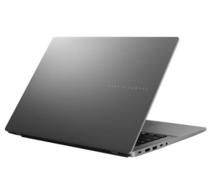 Slim profile view of the ASUS Vivobook S14 S3407CA laptop showing dual USB-C ports with Power Delivery and display support.