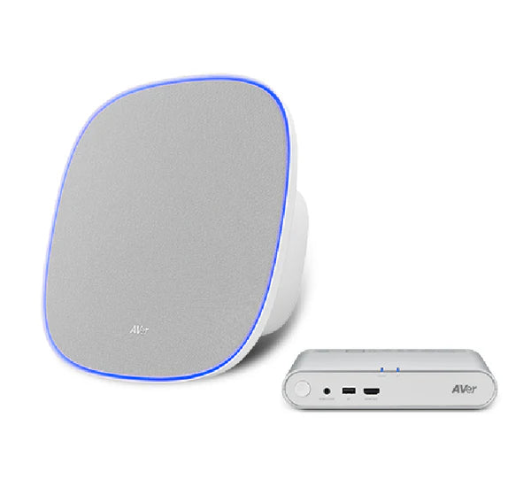 AVer FONE700 ceiling speakerphone system including the central connectivity hub.