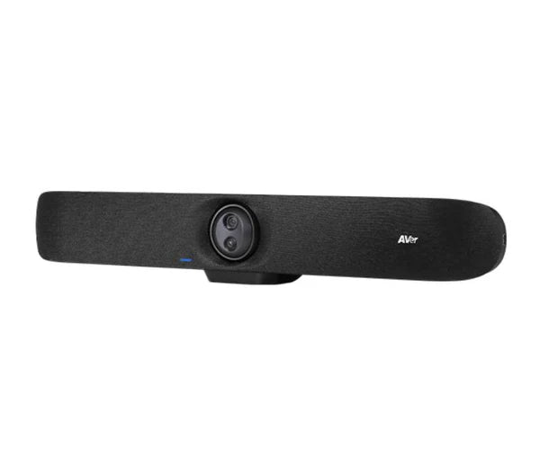 AVer VB350 video soundbar wall-mounted in a professional conference room setting.