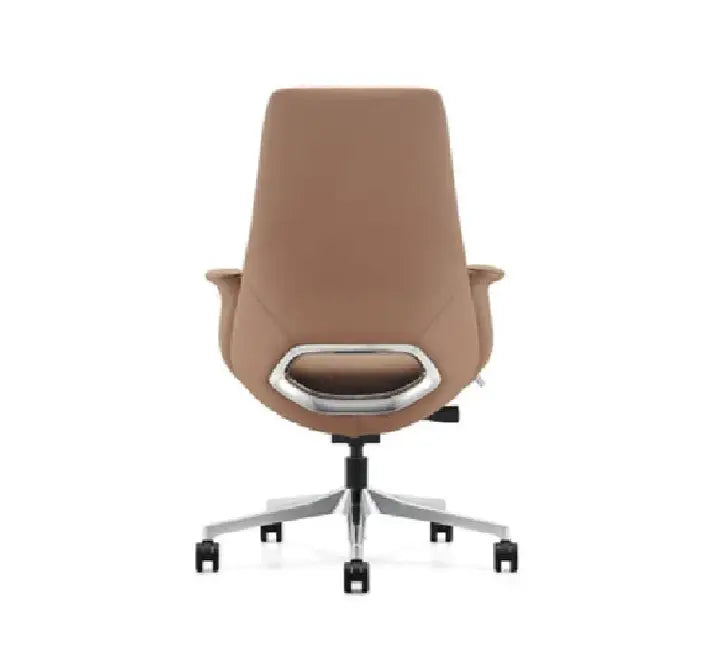 Close-up of the under-seat pneumatic height adjustment lever on the Bai Sheng low-back office chair.