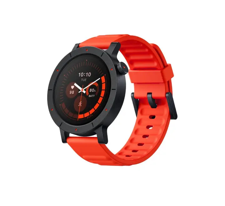CMF by Nothing Watch 3 Pro smartwatch in bold Orange, highlighting the dual-band L1 and L5 GPS tracking metrics on the display for outdoor fitness.