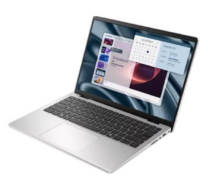 Profile view of Dell Pro 14 Essential laptop showing external connectivity ports including USB Type C, Type A, and HDMI slots.