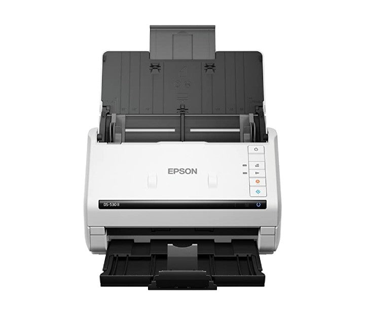 Epson DS-530 II color duplex sheet-fed document scanner folded compact desktop position front view