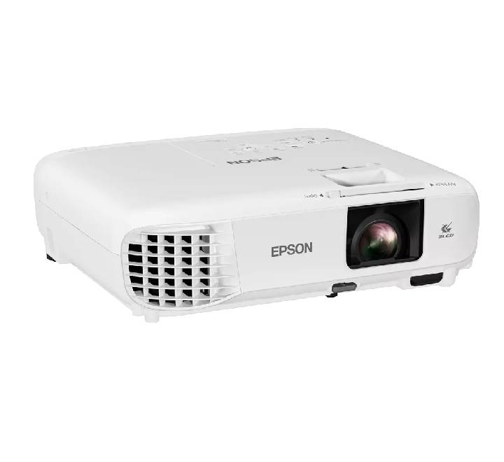 Epson EB-E24 3LCD projector displaying a bright 3600 lumens presentation in a modern office meeting room