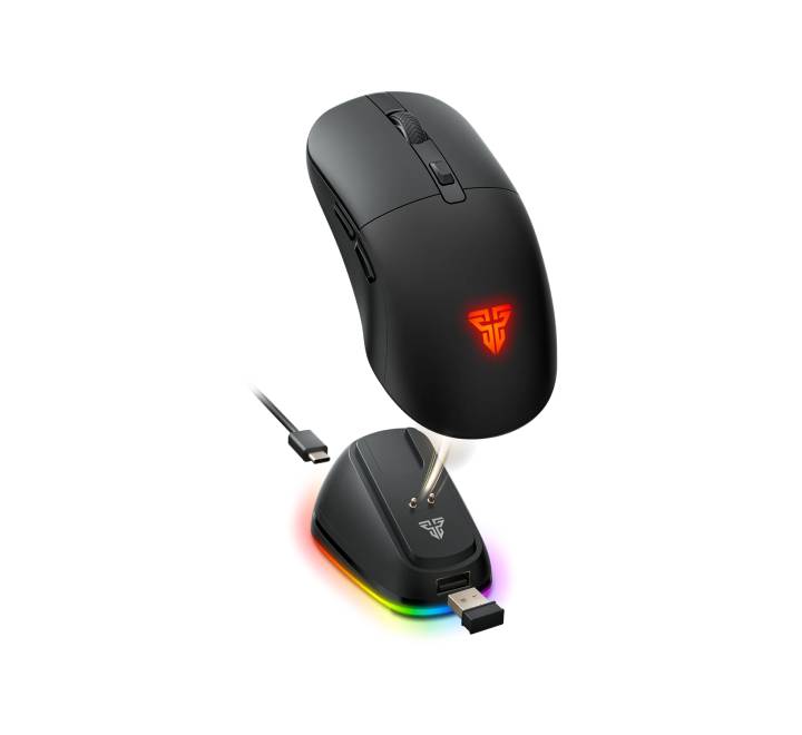 Side view of the lightweight Fantech Kanata WG9RD mouse highlighting the ergonomic UV matte finish.