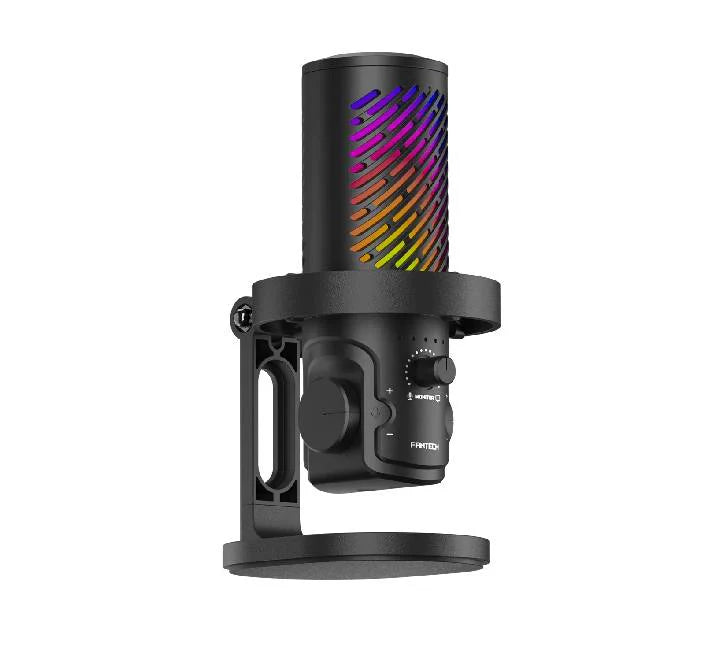 Fantech Leviosa Live MCX04 Professional USB Microphone with adjustable tilt stand and RGB buttons.