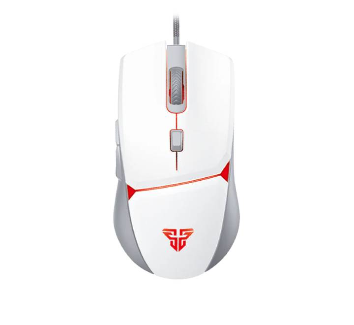 Top view of Fantech VX7 mouse showing 6D macro programmable buttons and scroll wheel.