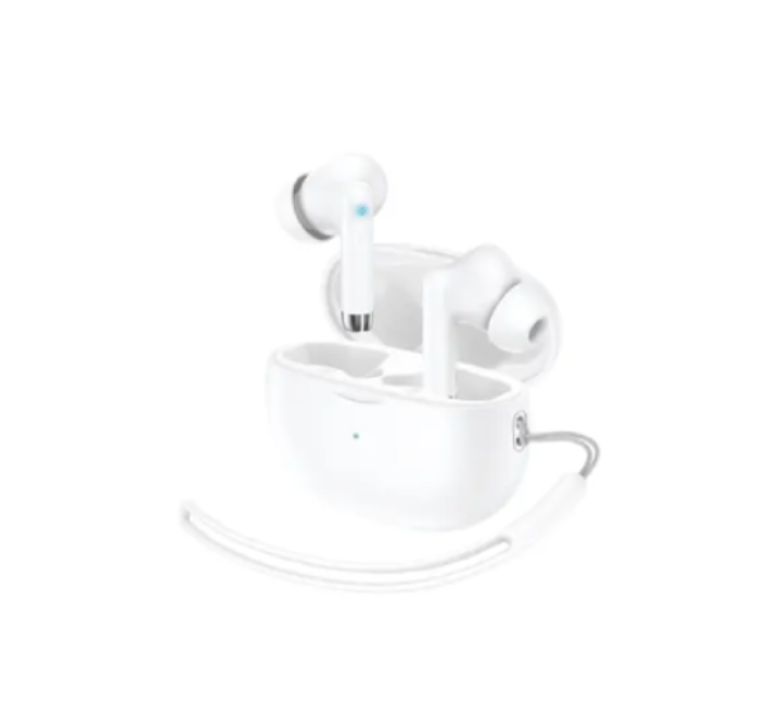 Close-up view of the Foneng BL136 Bluetooth 5.3 in-ear earbuds highlighting their smooth touch control surface.