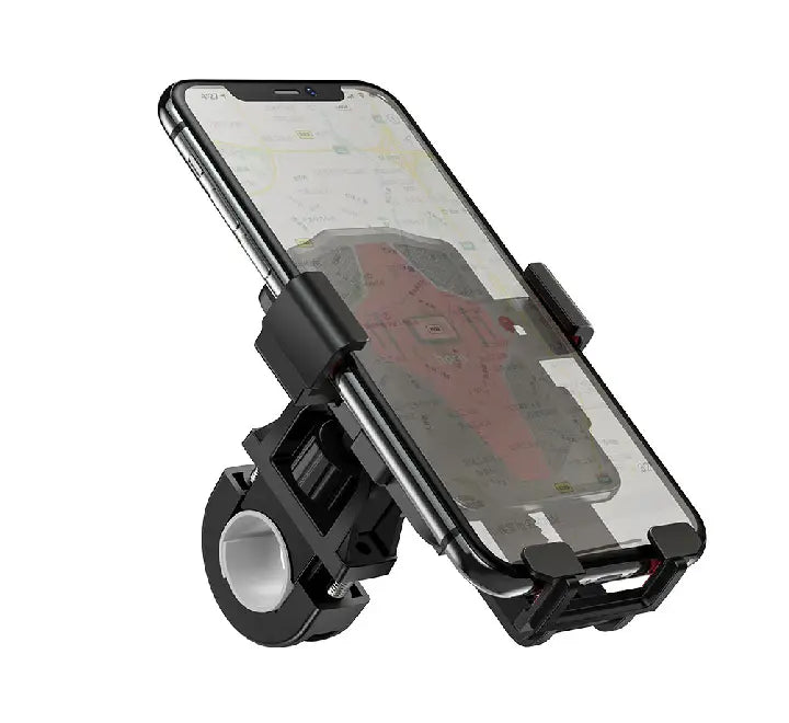 HOCO CA73 Flying bicycle and motorcycle phone holder front view showing red accents and corner grips