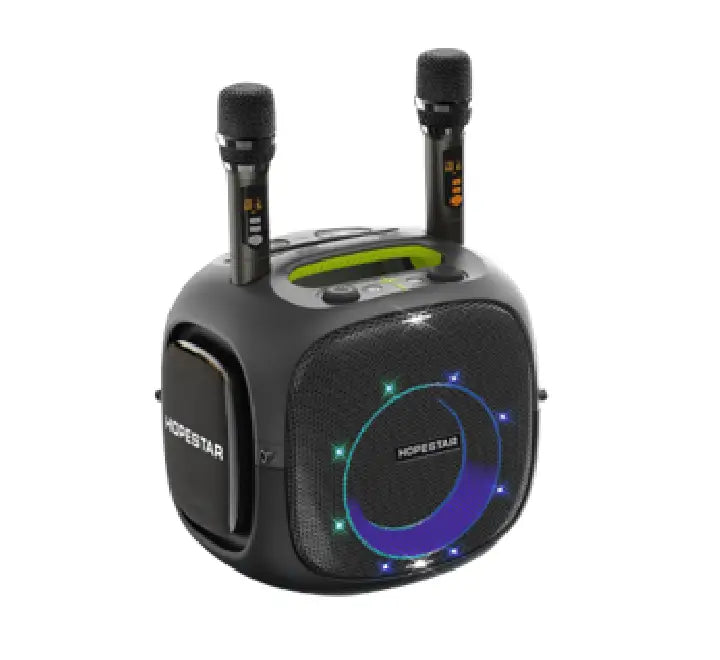 Hopestar Party One Ulti Portable Bluetooth Speaker in Gray with Wireless Microphones