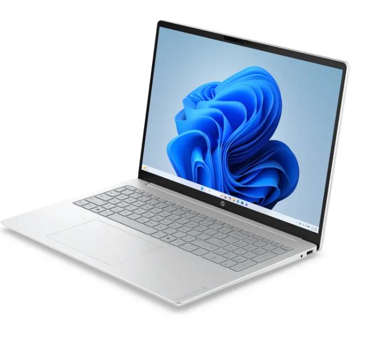 HP OmniBook 3 16-inch laptop open showing screen layout and keyboard design.