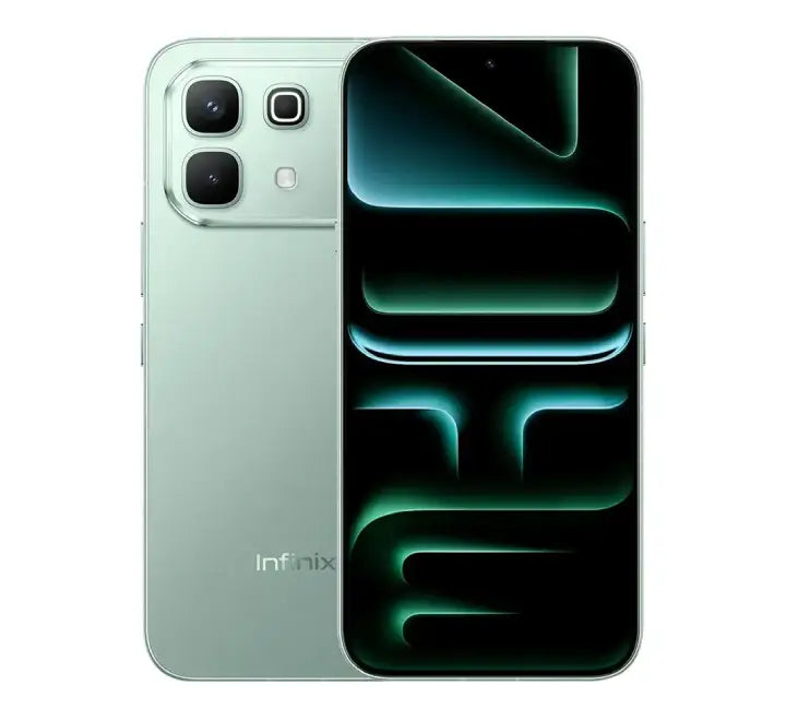 Side view of the Infinix Note 60 5G in vibrant Blue finish, showcasing the thin bezels and IP64 structural build protection.