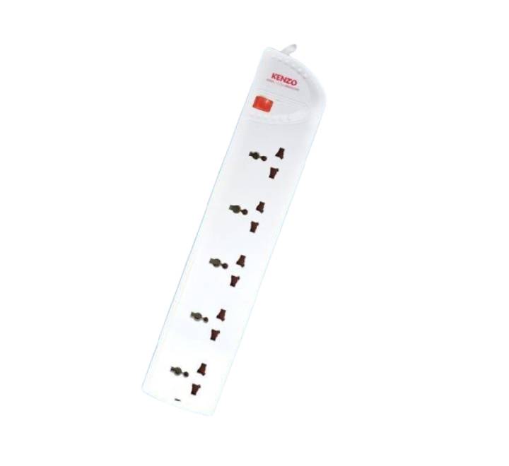 Kenzo K-S51 5-Port Universal Extension Socket front view displaying five multi-country outlets available at ICT.com.mm