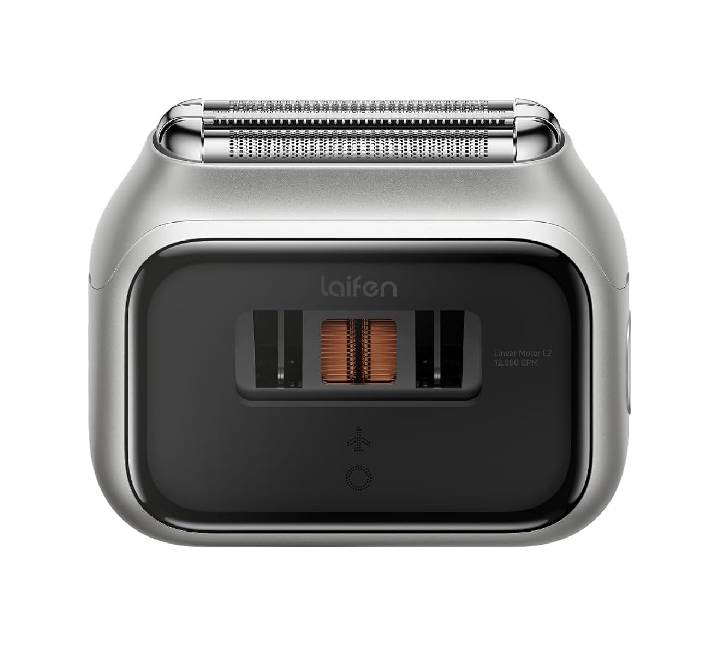Laifen T3 Pro electric shaver in silver and black finish with sleek metallic body