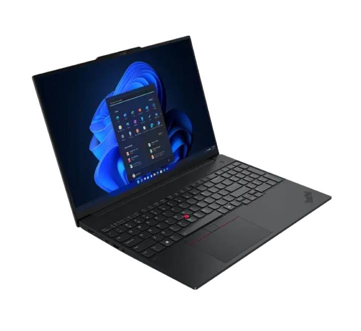 Side profile of the Lenovo ThinkPad E16 Gen 3 highlighting Thunderbolt 4, USB-A, and Ethernet ports
