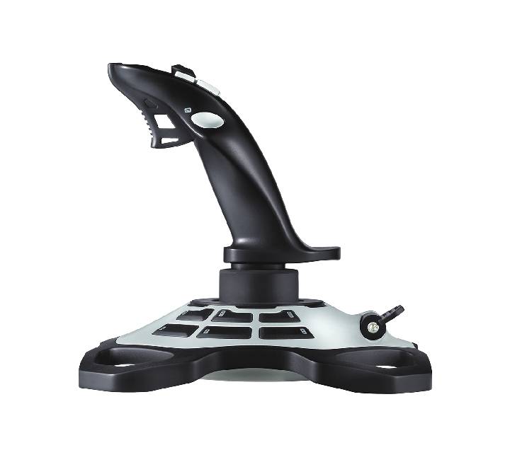 Logitech Extreme 3D Pro USB Joystick with twist rudder control for PC gaming.